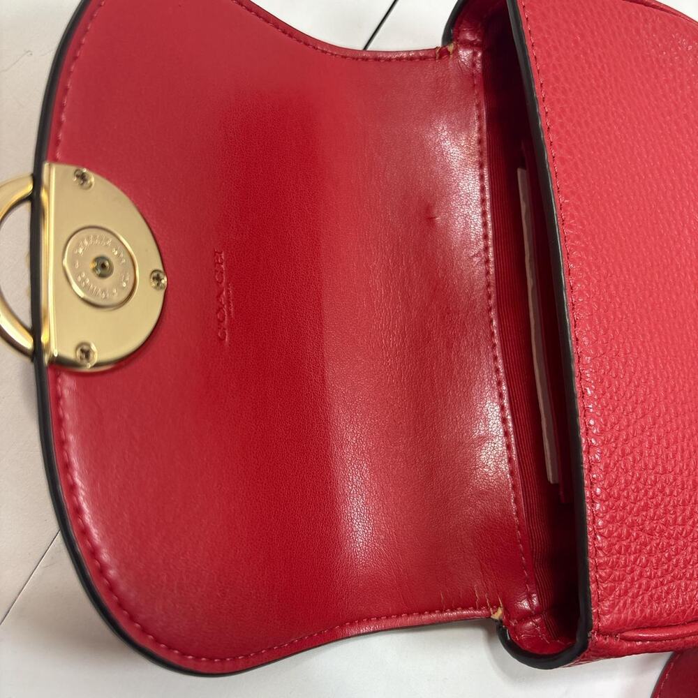 Coach Authentic Jade Mini Belt Bag F79941 In Red Pebble Leather - Picture 8 of 8